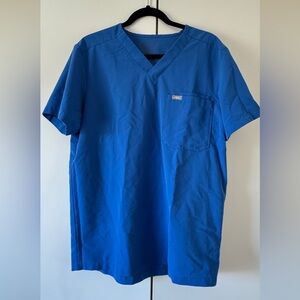 Men’s Figs Royal Blue Technical Collection V-Neck Scrub Top